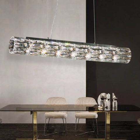 Dining Crystal Linear Pendant Light