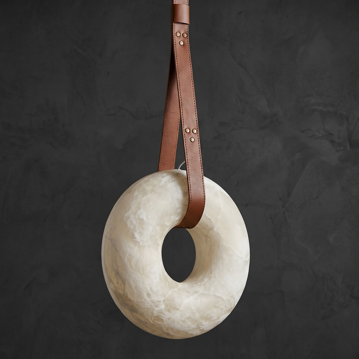 Yiosi Disco Ring Flat Leather Pendant Light - Image 2