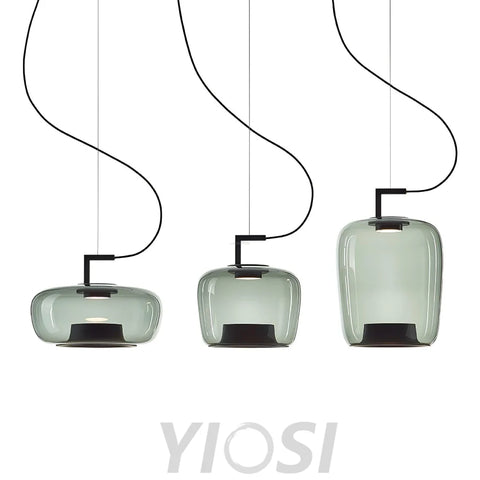 Doppelte Pendant - Art Glass-1-Yiosilamp