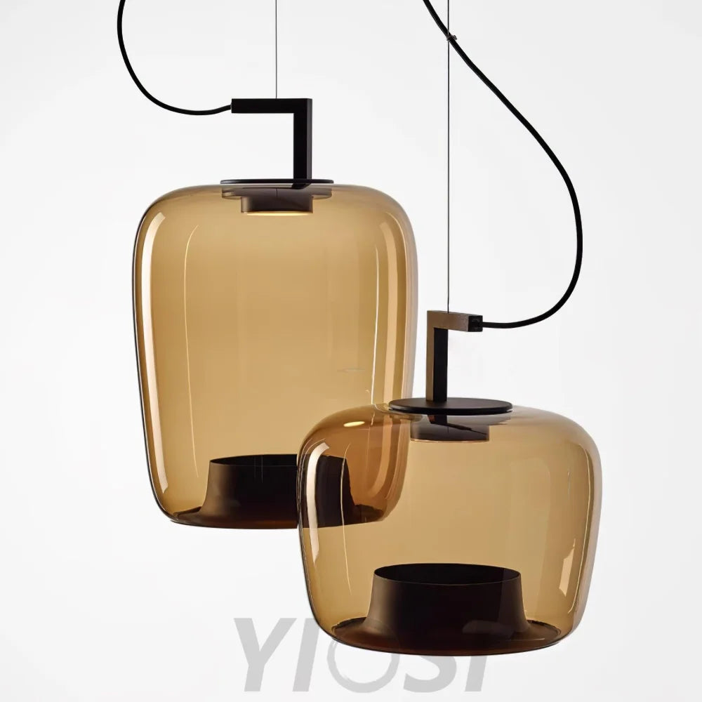 Doppelte Pendant - Art Glass-1-Yiosilamp
