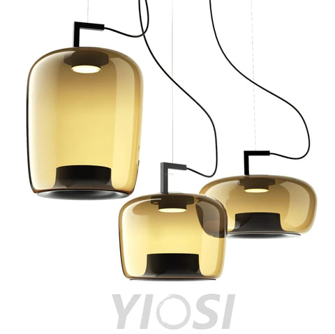 Doppelte Pendant - Art Glass-1-Yiosilamp