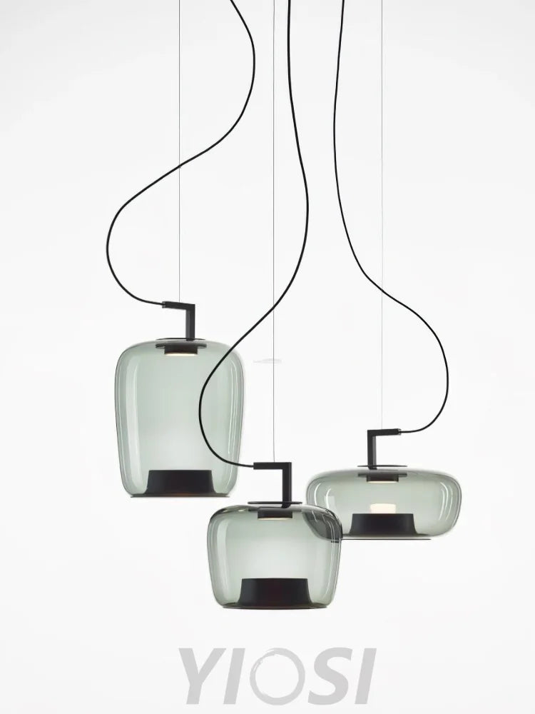 Doppelte Pendant - Art Glass-1-Yiosilamp