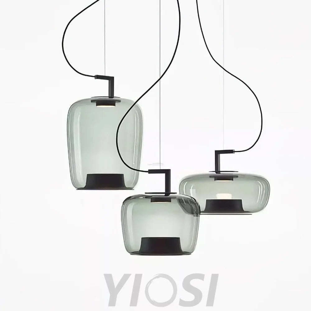 Doppelte Pendant - Art Glass-1-Yiosilamp