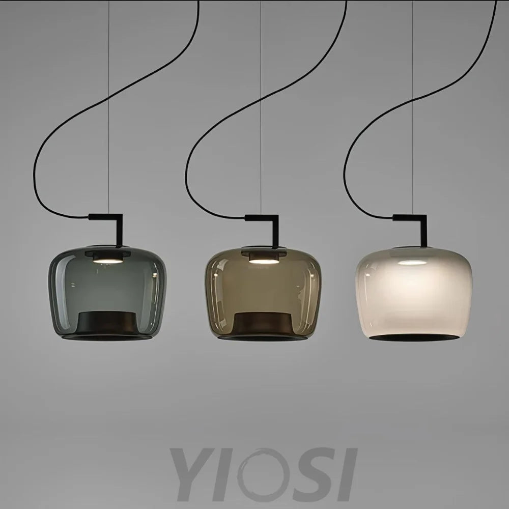 Doppelte Pendant - Art Glass-1-Yiosilamp