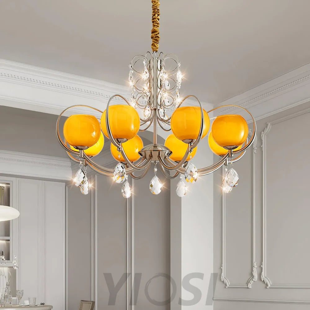 Doria Crystal Chandelier with 6/8/10 heads - Yiosilamp