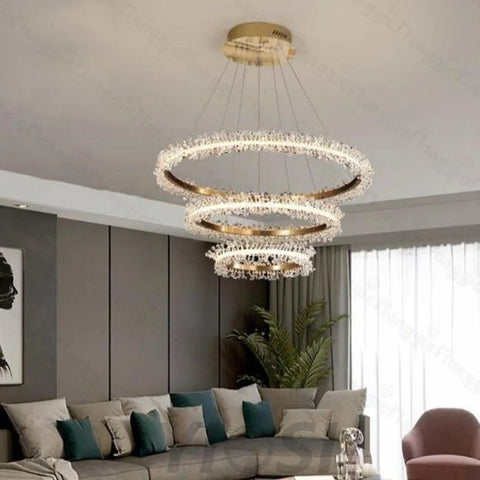 chandelier in living room