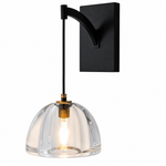 Double-layer Circular Pendant with Upper and Lower Glass Tubes - 24-Light - Nickel Color