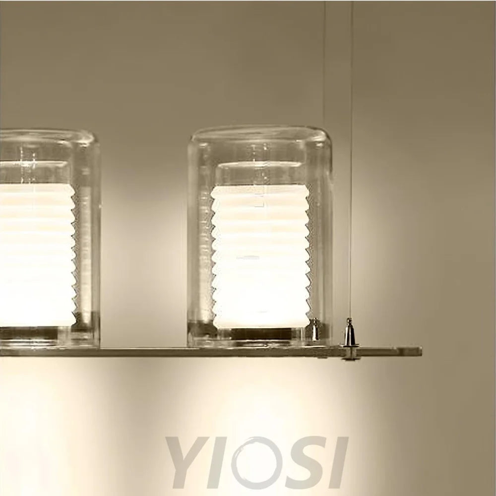 Dual Cylinder Glass Floor Lamp ∅ 12.6″ - Yiosilamp