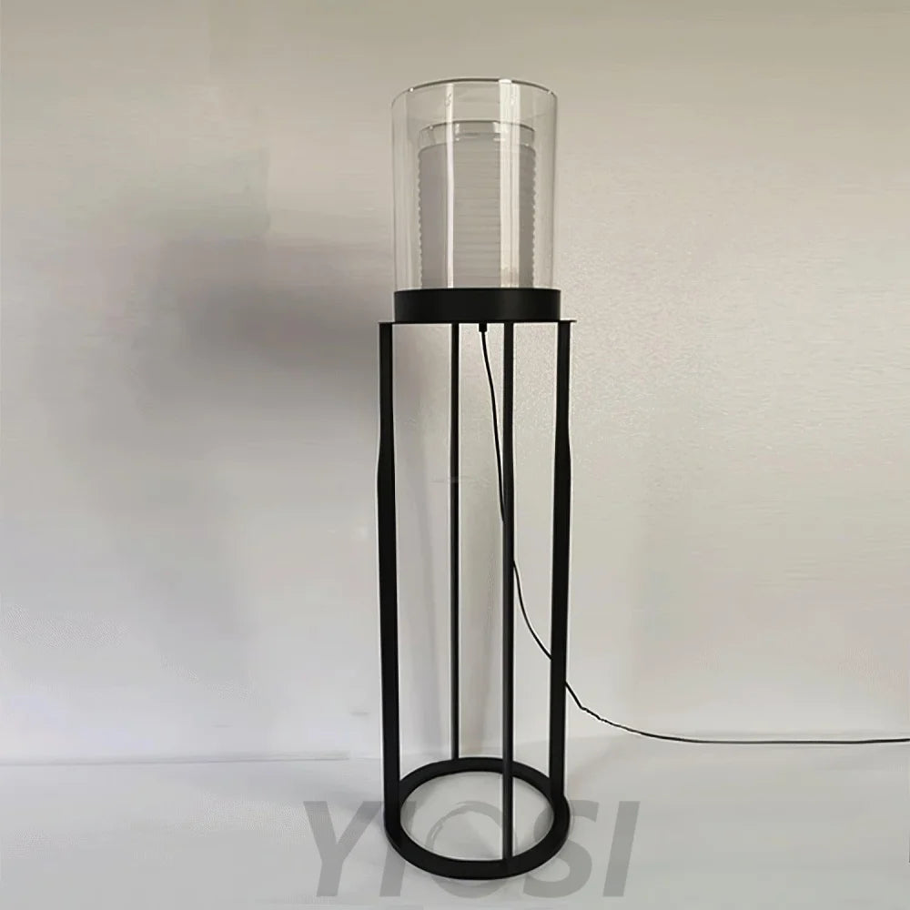 Dual Cylinder Glass Floor Lamp ∅ 12.6″ - Yiosilamp