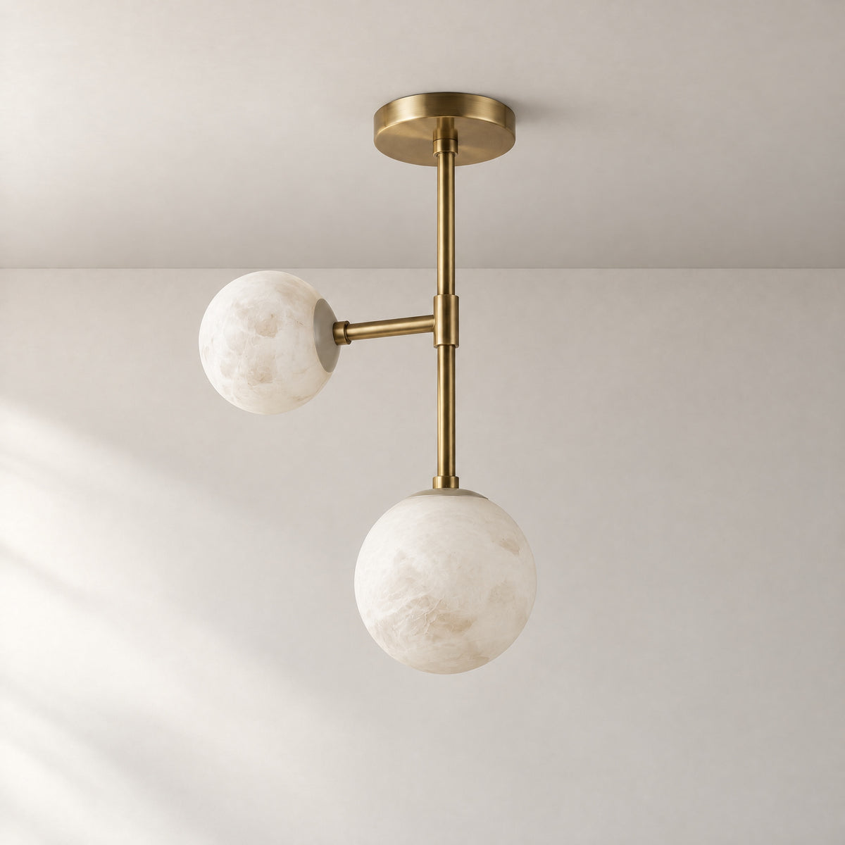 Duo Orb Ceiling Alabaster – lights off