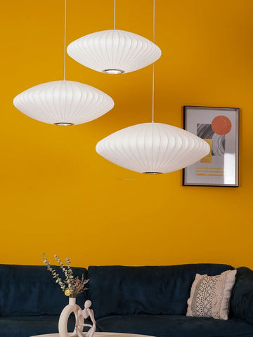 Bubble Pendant Light with Artificial Silk Lampshade - Yiosilamp