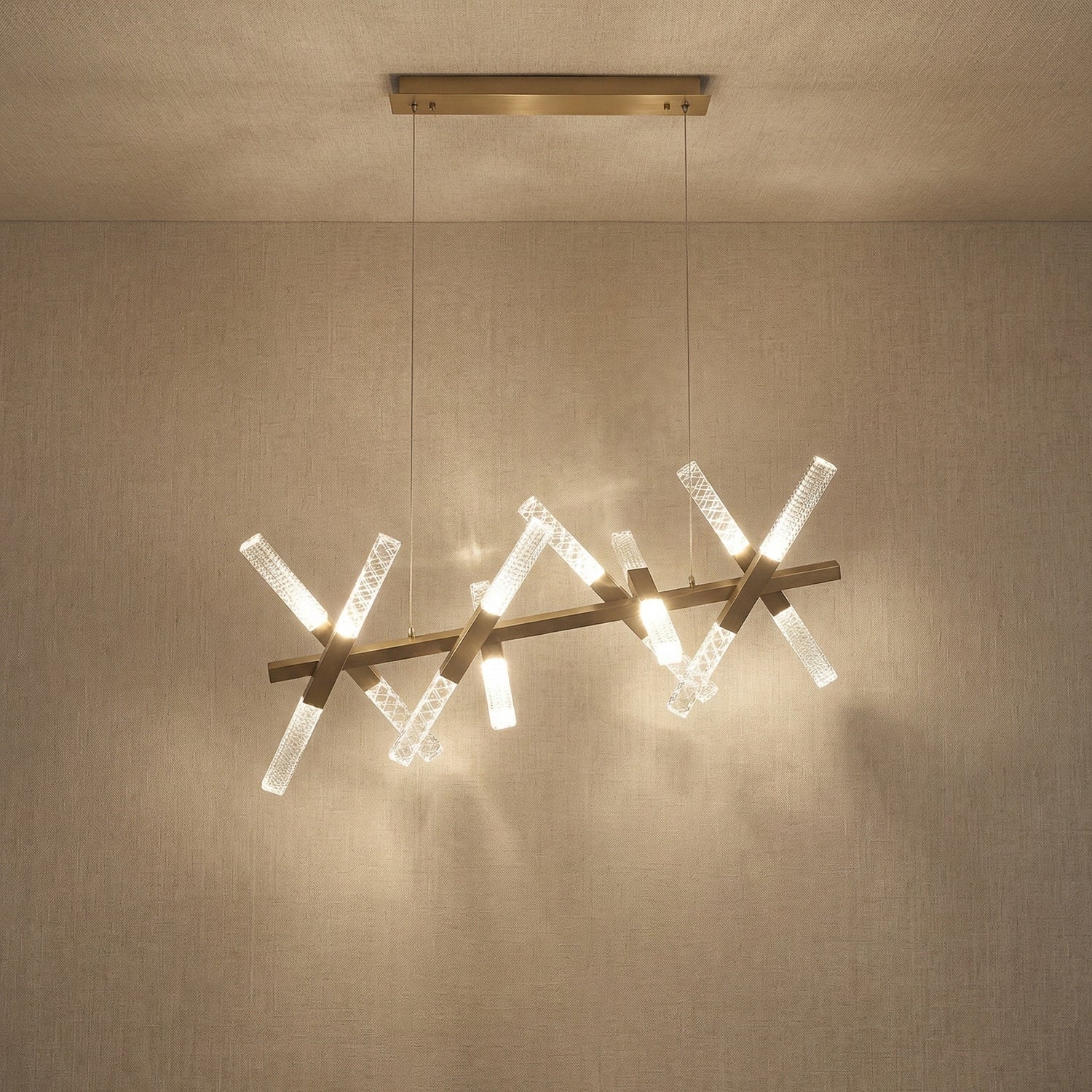 Siro Crystal Glass Linear Chandelier