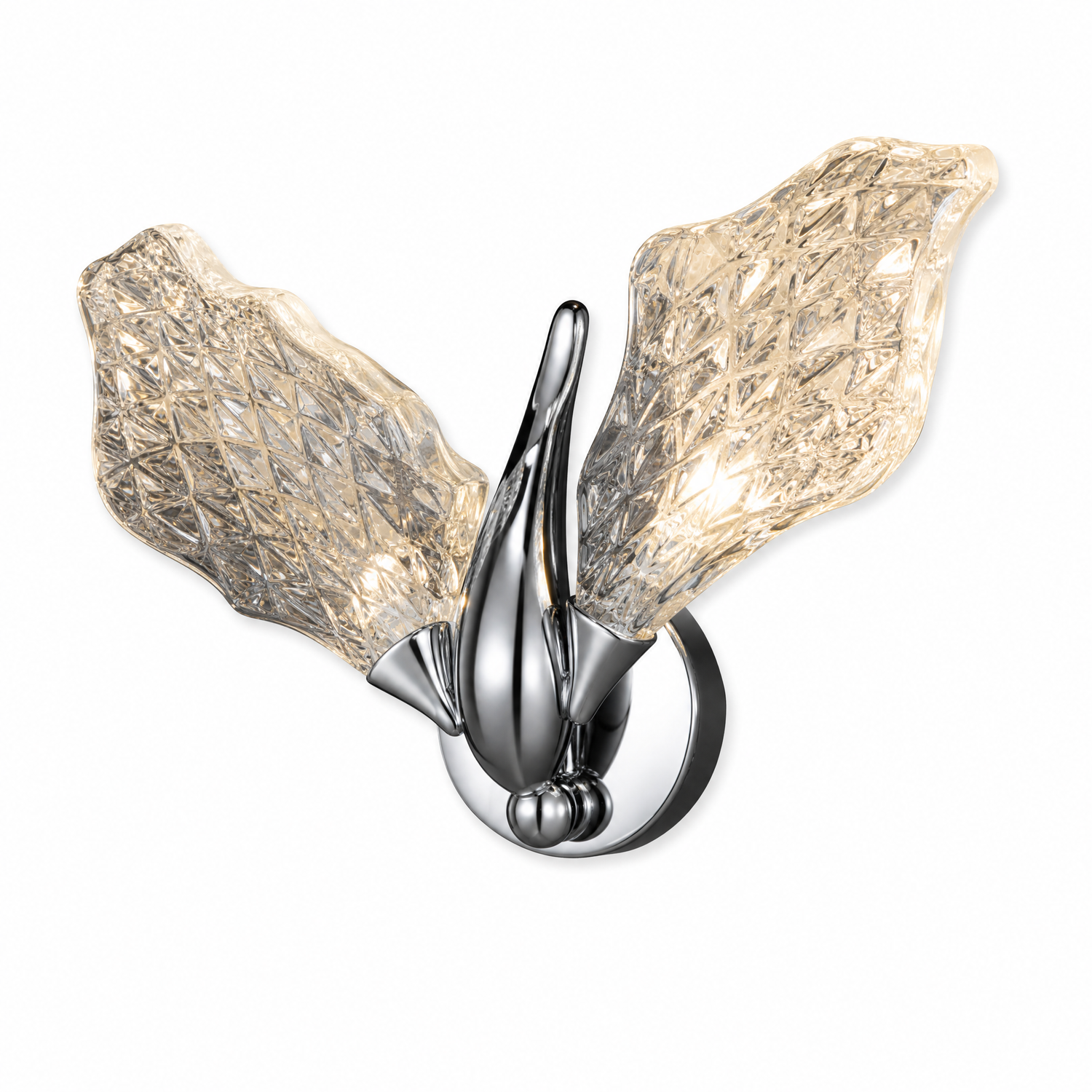 Platinum Leaf Wall Lamp Silver