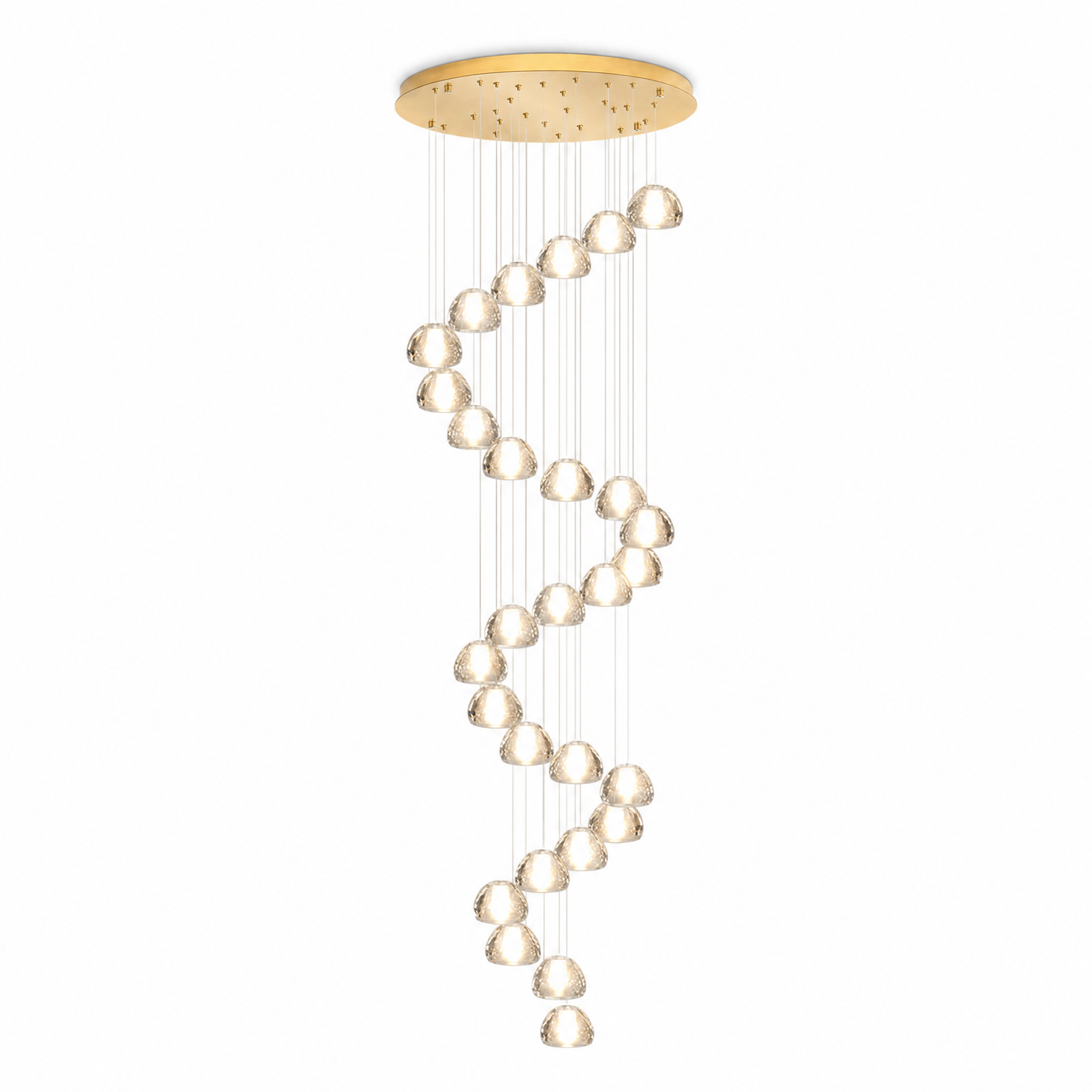 30-Light Bowl-shaped Staircase Lights - Gold