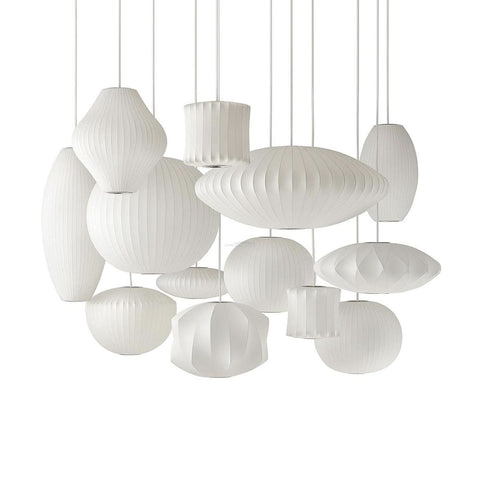 Bubble Pendant Light with Artificial Silk Lampshade - Yiosilamp