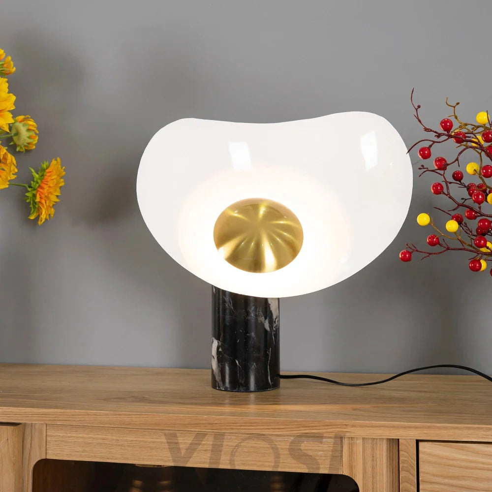 Earth to Sky Table Lamp  ∅ 13.8″ - Alabaster-1-Yiosilamp