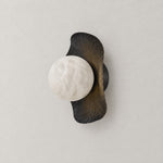 Eclipse Orb Radial Sunburst Alabaster Wall Sconce – lights off