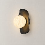 Eclipse Orb Radial Sunburst Alabaster Wall Sconce – lights on
