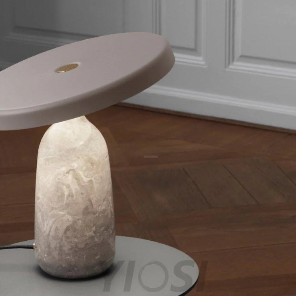 Eddy Table Lamp ∅ 12.6″ - Alabaster-1-Yiosilamp