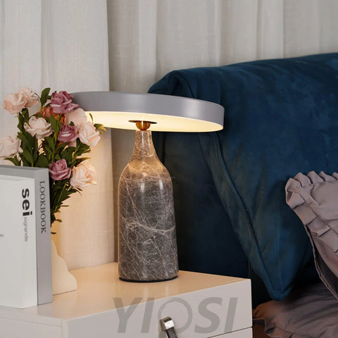 Eddy Table Lamp ∅ 12.6″ - Alabaster-1-Yiosilamp