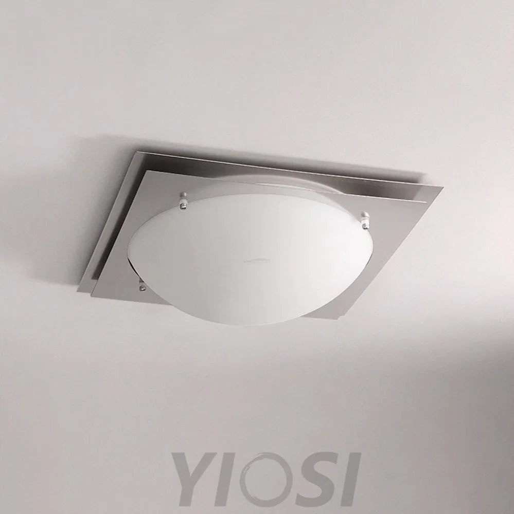 Edged Glass Ceiling Lamp L 18.5″ - Damper, Flush Mounts-1-Yiosilamp