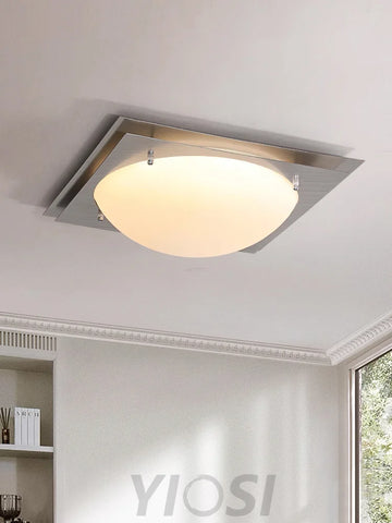 Edged Glass Ceiling Lamp L 18.5″ - Damper, Flush Mounts-1-Yiosilamp