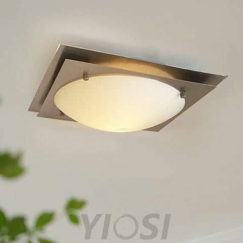 Edged Glass Ceiling Lamp L 18.5″ - Damper, Flush Mounts-1-Yiosilamp