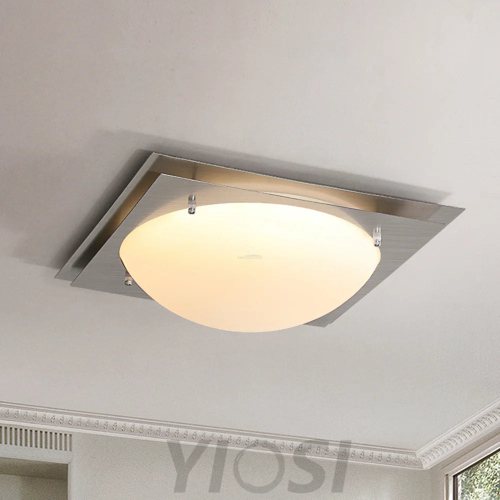 Edged Glass Ceiling Lamp L 18.5″ - Damper, Flush Mounts-1-Yiosilamp