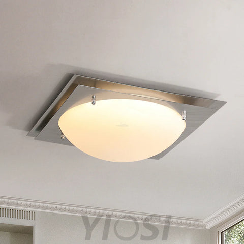Edged Glass Ceiling Lamp L 18.5″ - Damper, Flush Mounts-1-Yiosilamp