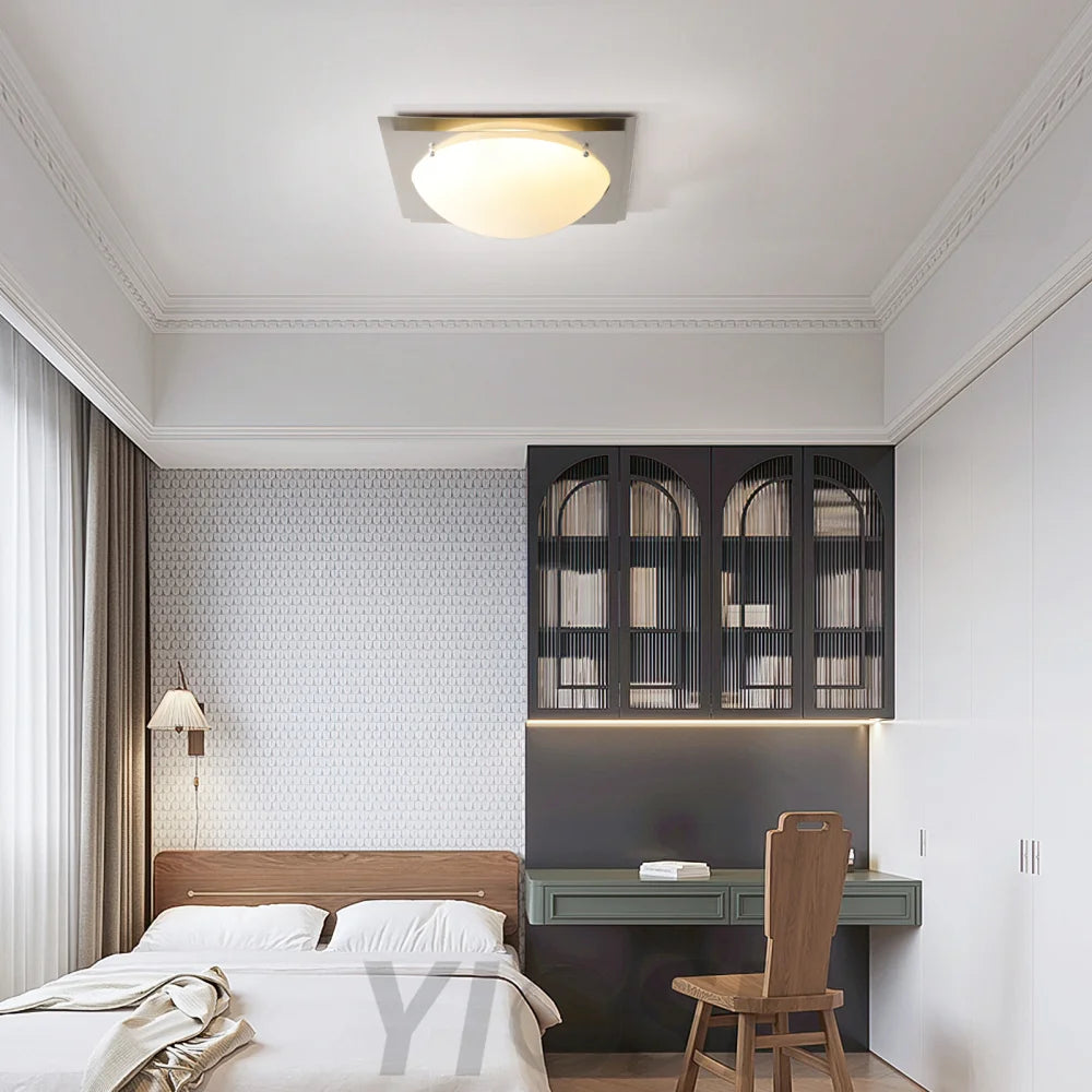 Edged Glass Ceiling Lamp L 18.5″ - Damper, Flush Mounts-1-Yiosilamp