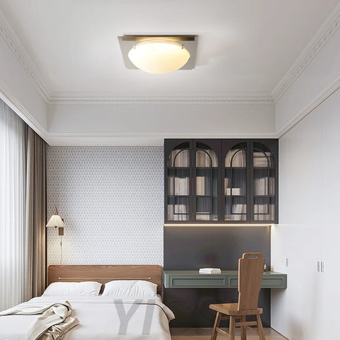 Edged Glass Ceiling Lamp L 18.5″ - Damper, Flush Mounts-1-Yiosilamp
