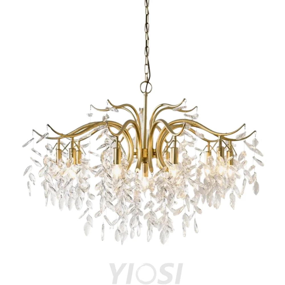 Elegant Brass & Clear Crystal Dorale 7 11 Head Chandelier