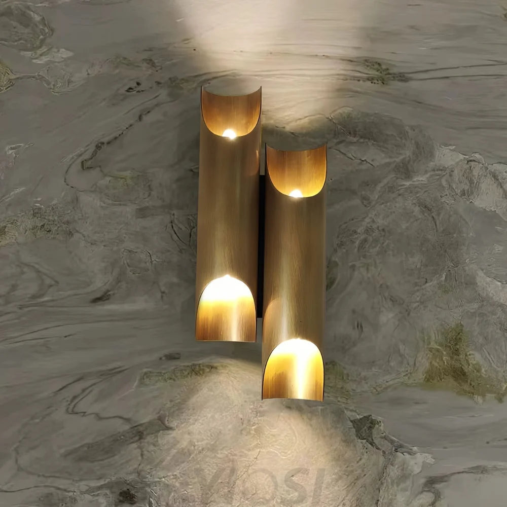 Elegant Callahan Brass Wall Lamp with Dual-Tube Design
