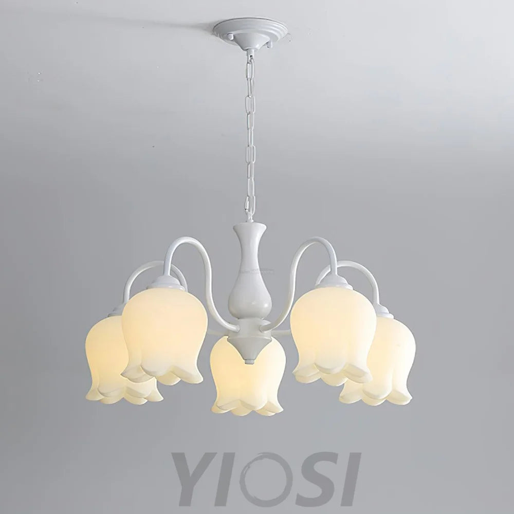 Elegant Lilium Chandelier with 5/6/8 heads - Lily flower-1-Yiosilamp