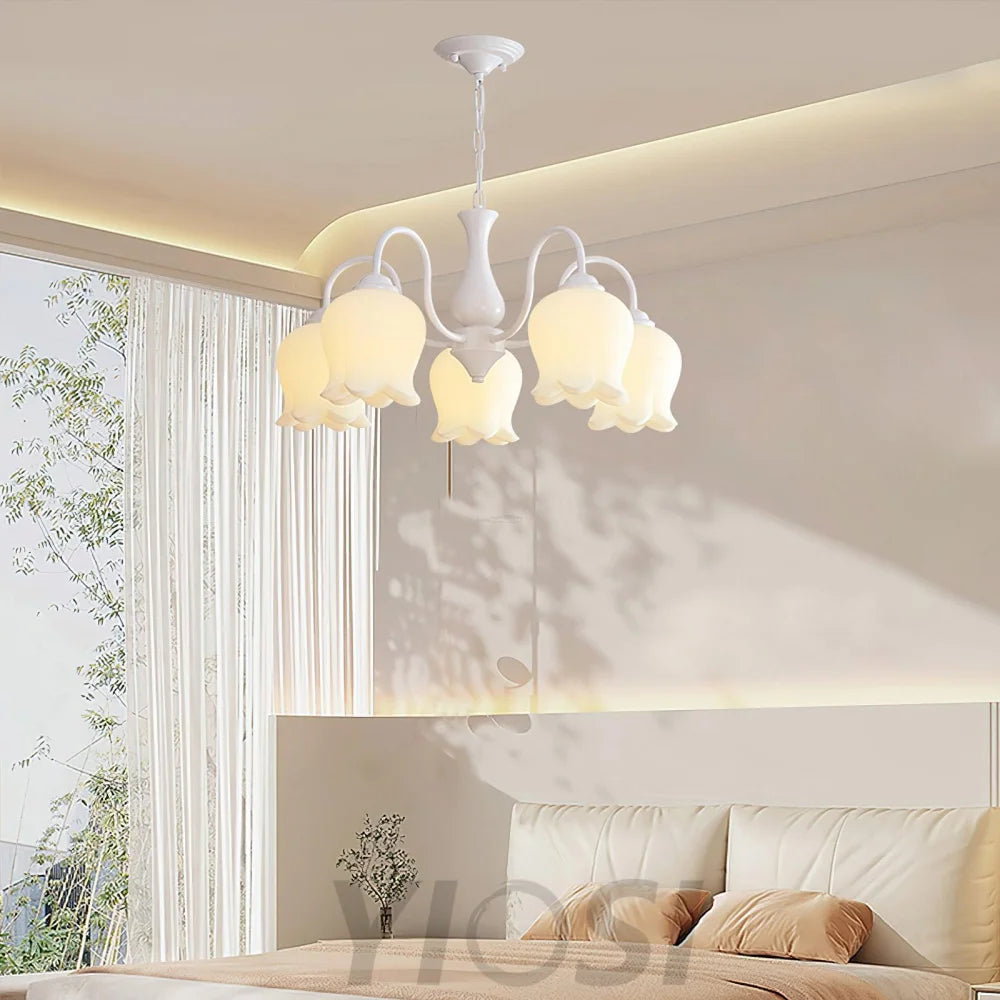 Elegant Lilium Chandelier with 5/6/8 heads - Lily flower-1-Yiosilamp