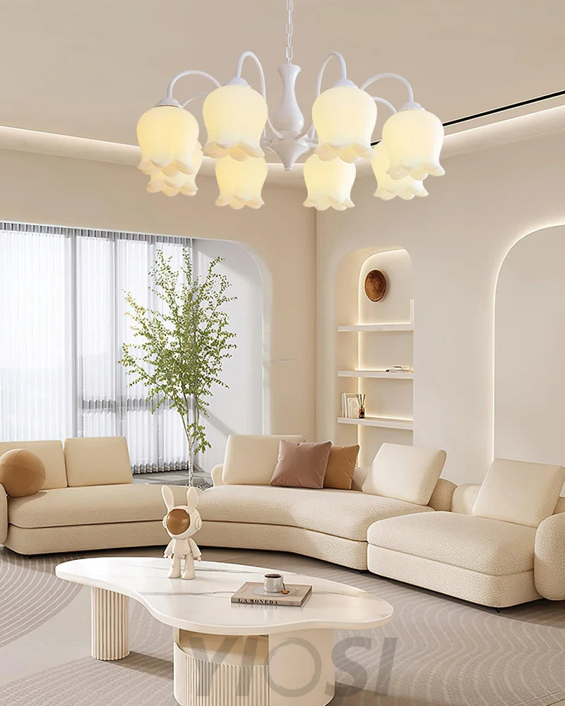 Elegant Lilium Chandelier with 5/6/8 heads - Lily flower-1-Yiosilamp