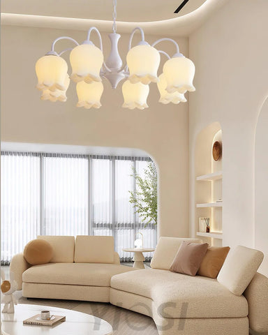 Elegant Lilium Chandelier with 5/6/8 heads - Lily flower-1-Yiosilamp