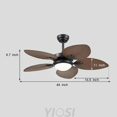Elegant Tropical Leaf-Style Ceiling Fan with Light & Remote ceiling light