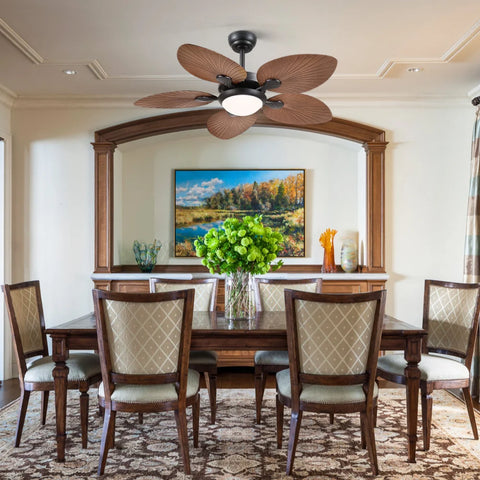 Elegant Tropical Leaf-Style Ceiling Fan with Light & Remote ceiling light