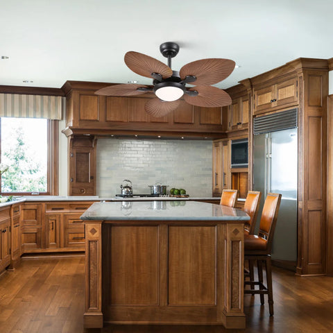Elegant Tropical Leaf-Style Ceiling Fan with Light & Remote ceiling light