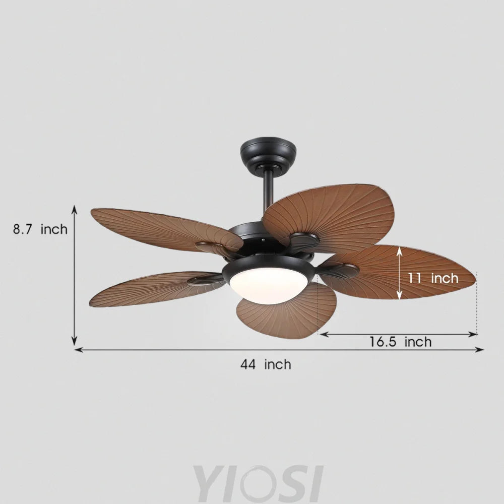 Elegant Tropical Leaf-Style Ceiling Fan with Light & Remote ceiling light