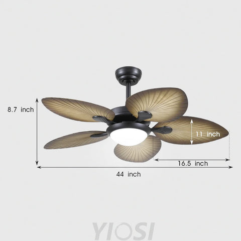 Elegant Tropical Leaf-Style Ceiling Fan with Light & Remote ceiling light