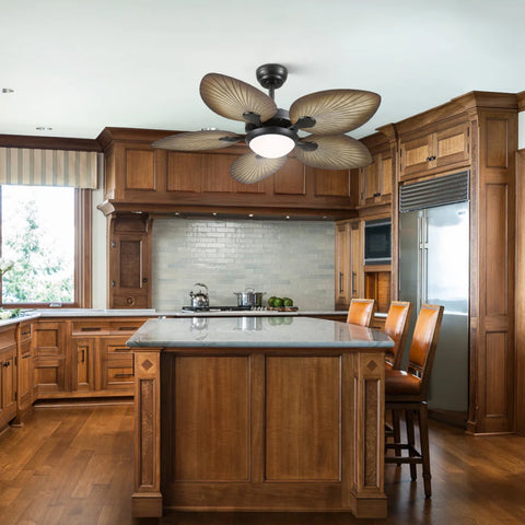 Elegant Tropical Leaf-Style Ceiling Fan with Light & Remote ceiling light