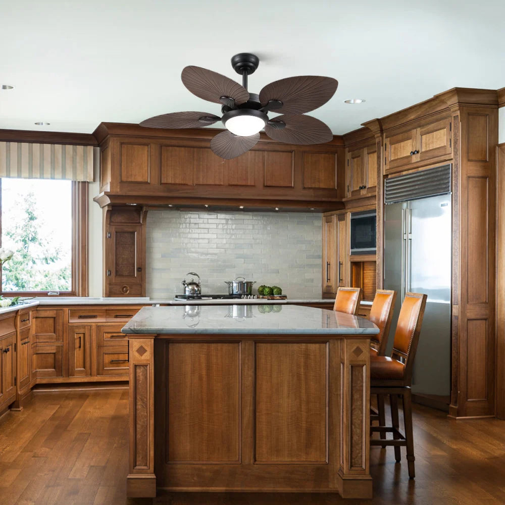 Elegant Tropical Leaf-Style Ceiling Fan with Light & Remote ceiling light