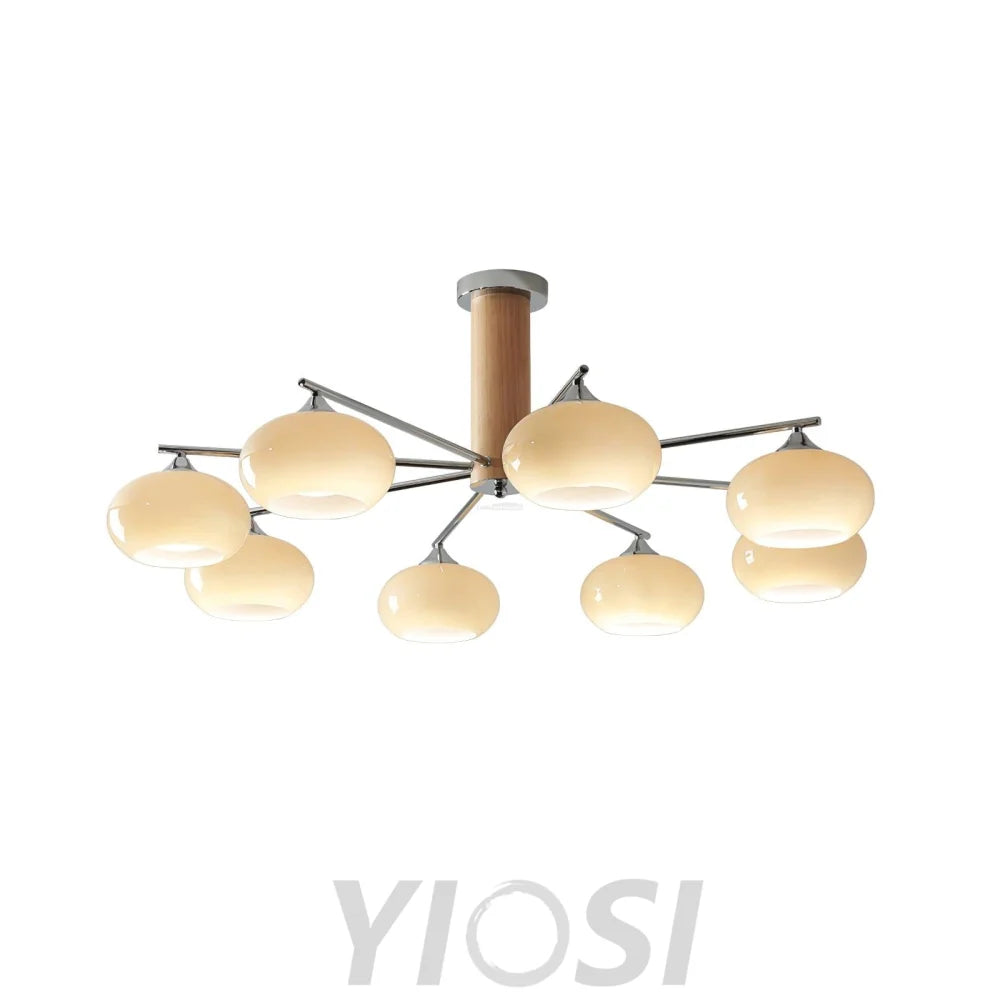 Elliptical Persimmon Chandelier with 3/6/8 heads - Glass Chandelier, Persimmon-1-Yiosilamp