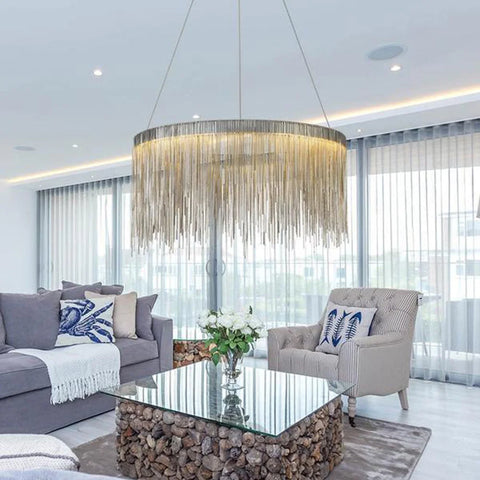 chandelier in living room