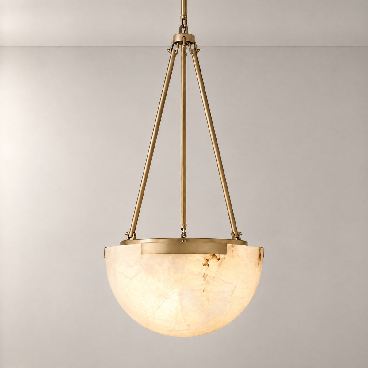 Ellune Modern Alabaster Bowl Chandelier
