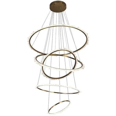 Rock Crystal Multi Rings Chandelier For Staircase - camilalamps