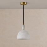 Elspeth Alabaster Dome Pendant Light – lights off