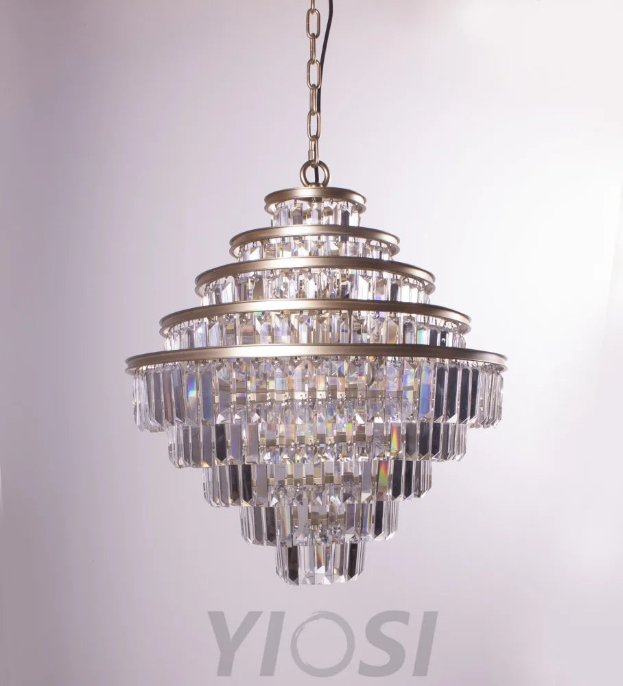 Emilia 9-Tier Odeon Fringe Crystal Chandelier - -1-Yiosilamp